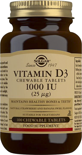 Solgar Vitamin D3 1000 iu chewable tablets - 25% discount